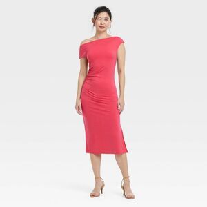 A New Day - Women's Knit Midi Dress - A New Day Pink S: Off Sh Pink